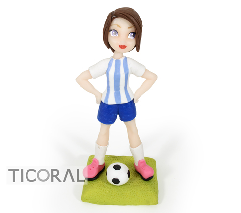 ADORNO JUGADORA FUTBOL FEMENINO A. PORCELANA FRIA x 1